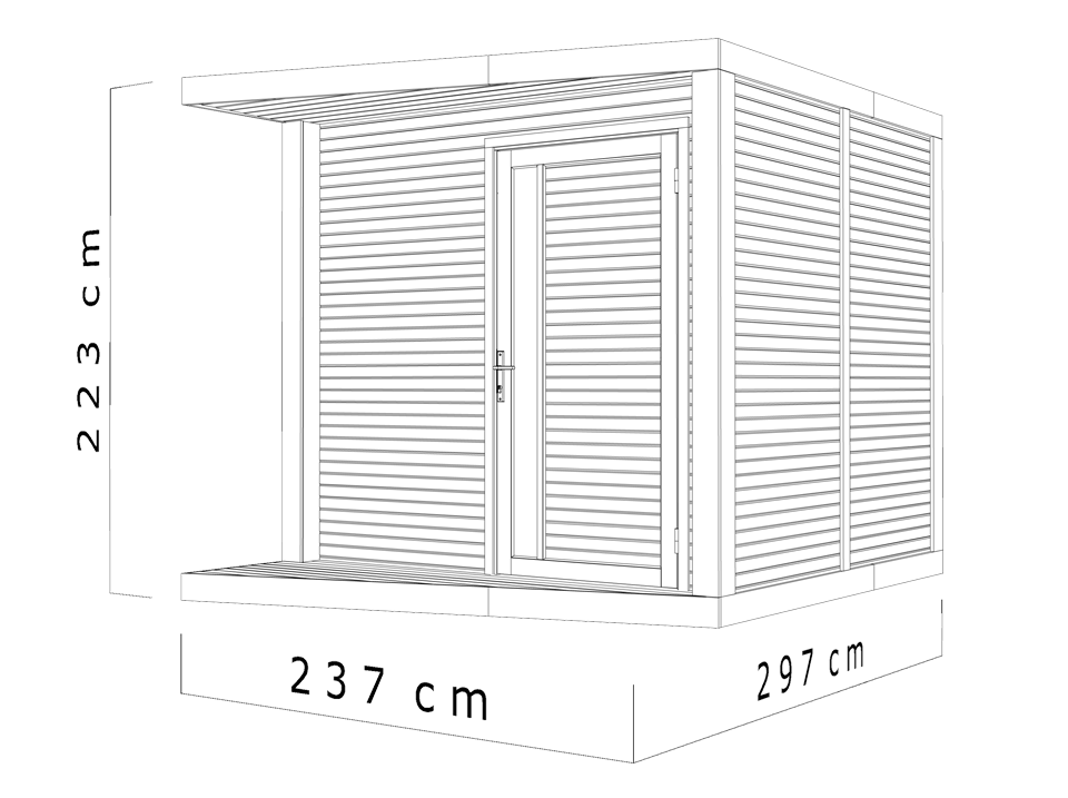 Abri de jardin NERO – 6 m² - 237×297 cm