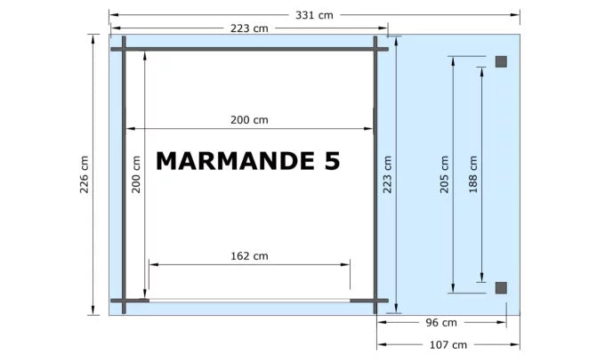 Abri de Jardin TILO - 3,98m2