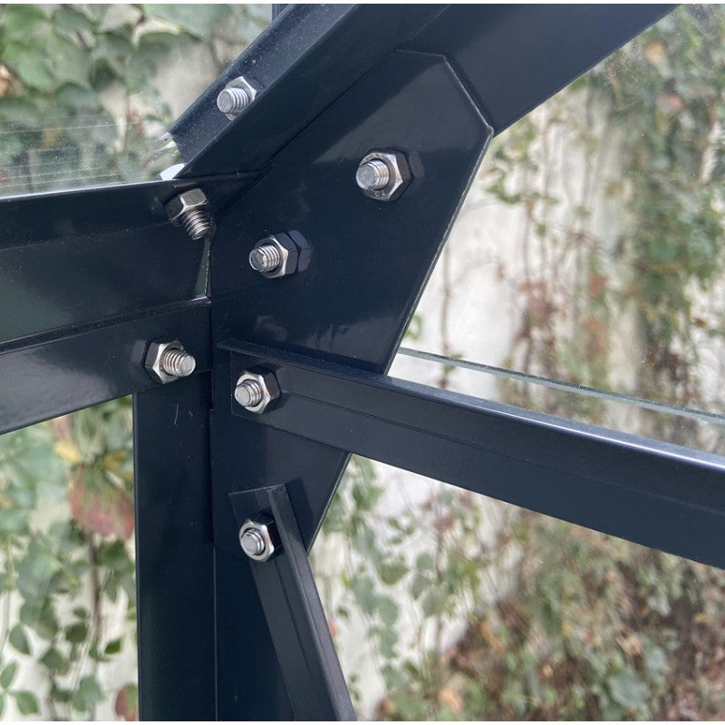 Serre de Jardin 14,52m² en Aluminium Anthracite et Verre Trempé 4mm - Prima