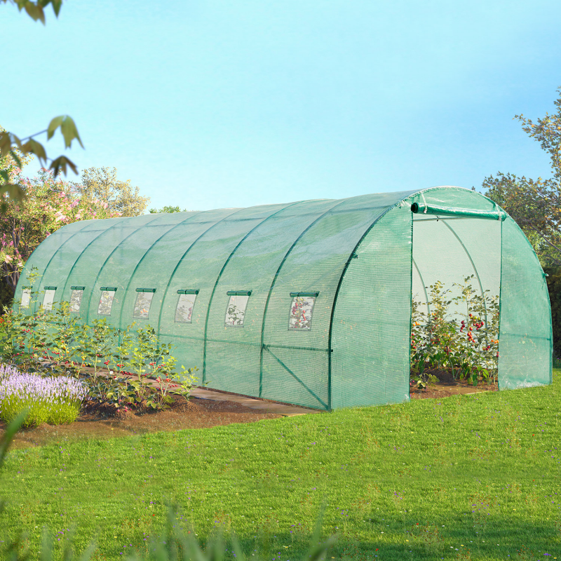 Serre Tunnel de Jardin 24M²  8x3M Verte Gamme Maraîchère - VERA